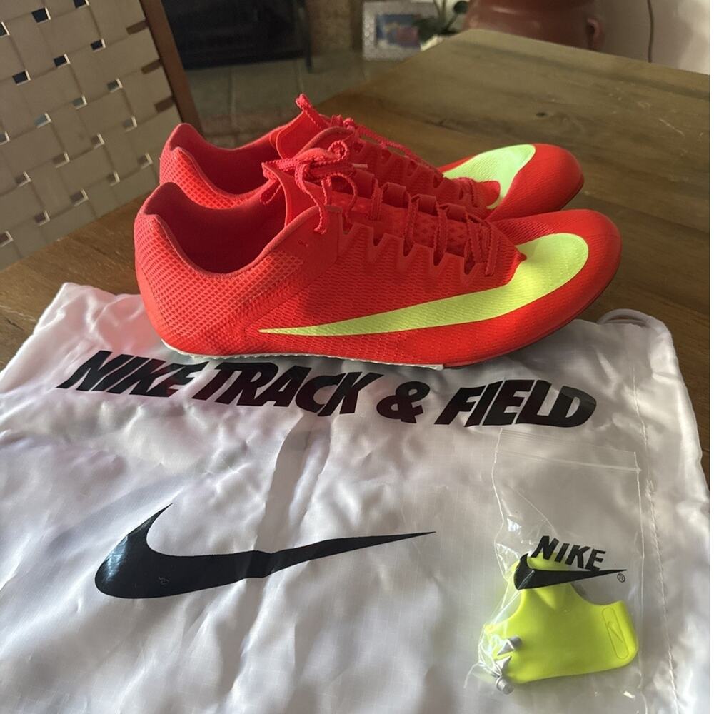 Nike FZ9663 600 Track & Field Sprint Spikes Coral Neon Yellow Men US 13